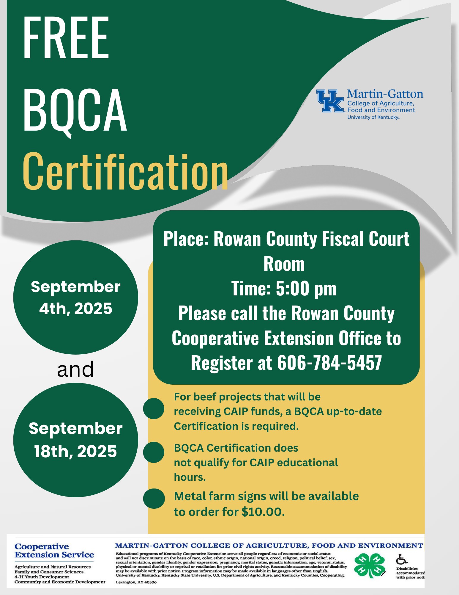 BQCA Certification