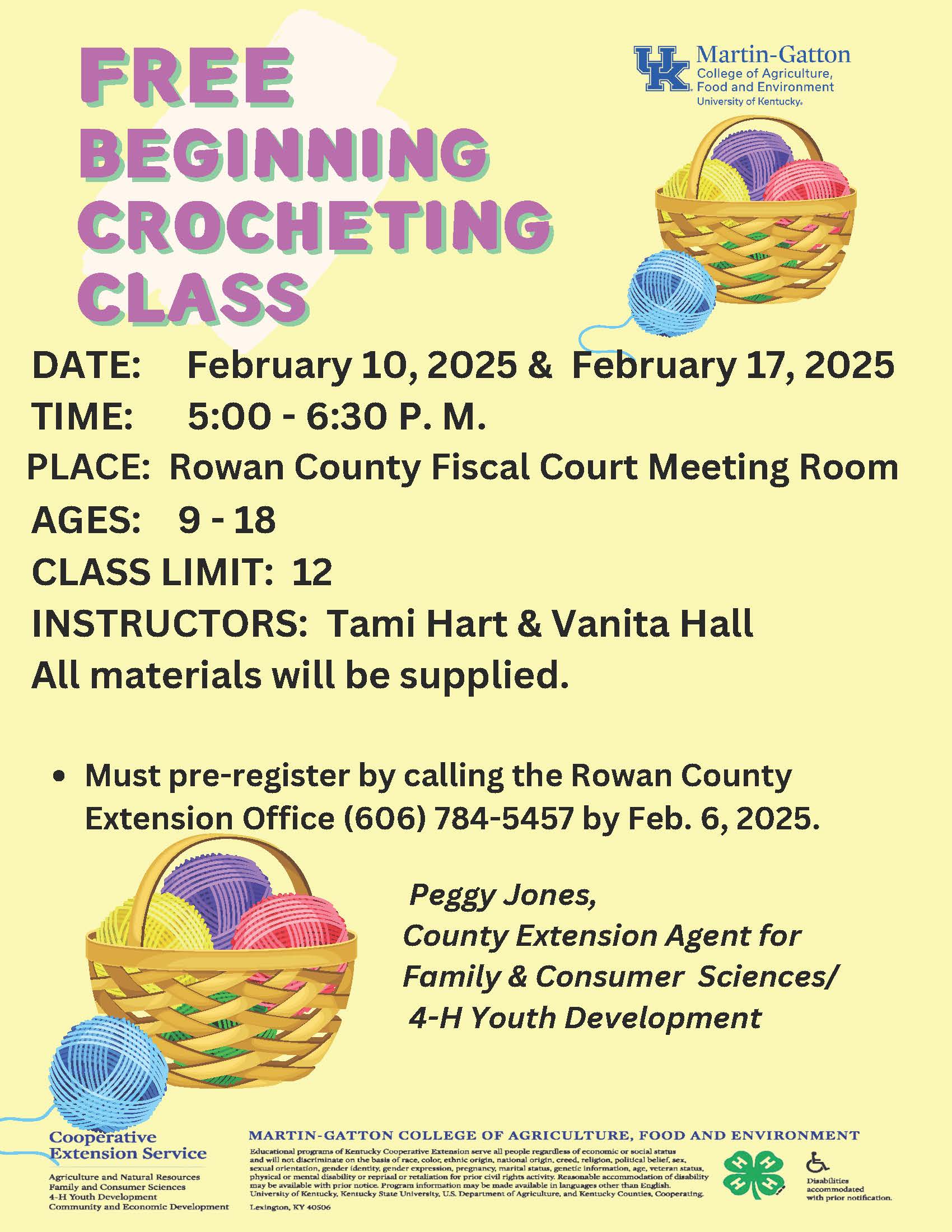 FREE Beginning Crocheting Class