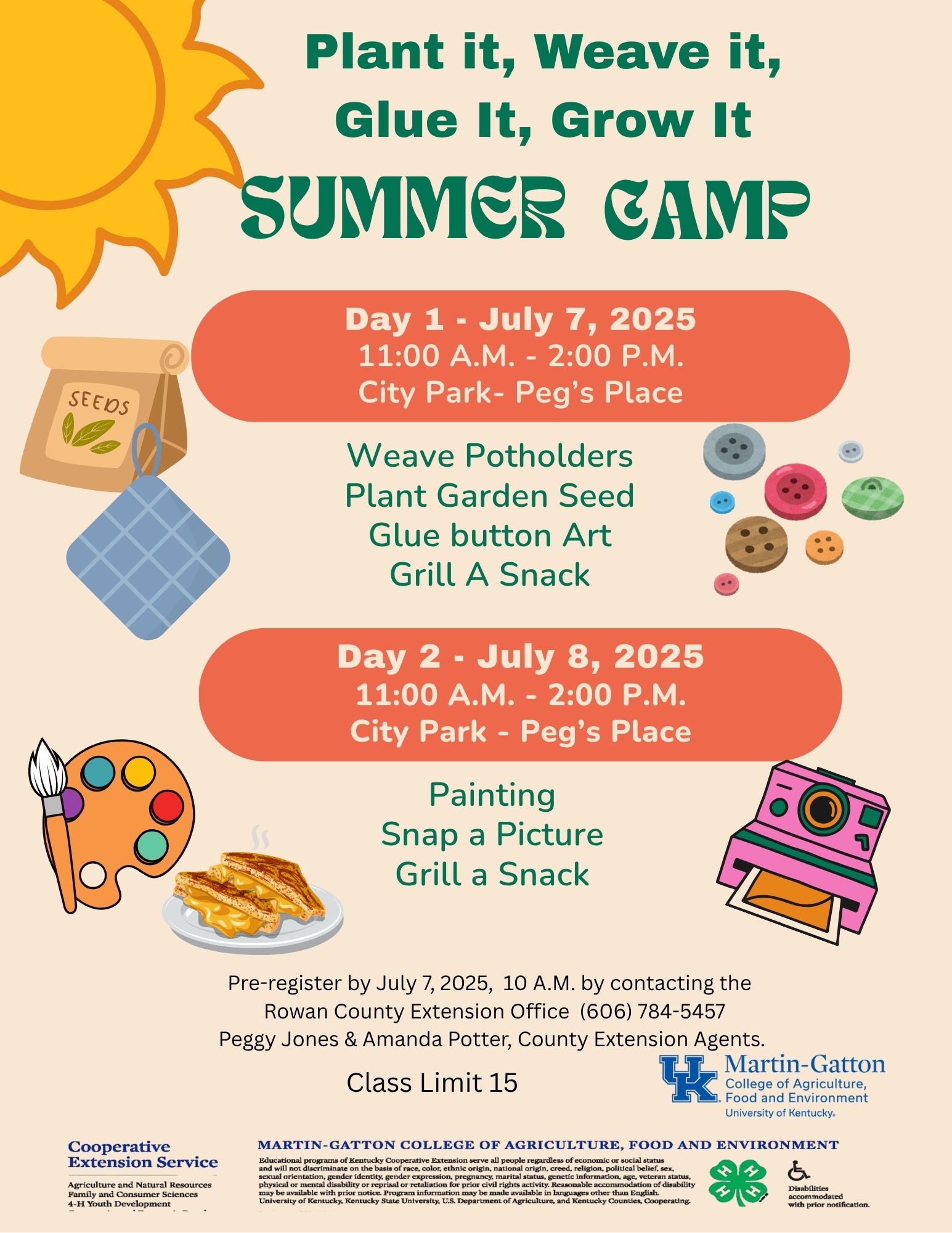 Plant It, Weave It, Glue It, Grow It Summer Camp