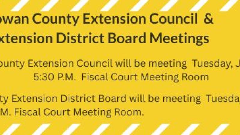 County Extension Council Meeting and Extension District Board